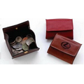 Aniline Glazed Calfskin Compact Coin Purse